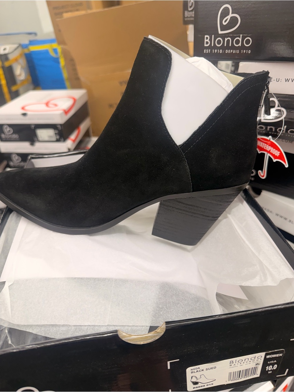 Blondo Black Suede Pointed Toe Ankle Bootie